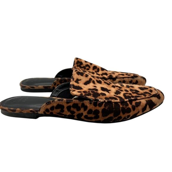 A New Day Women's Brown Suede Leopard Print Slip On Mules Size 7.5 - Picture 3 of 11